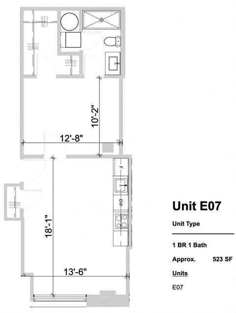 E07 - 1 Bed 1 Bath